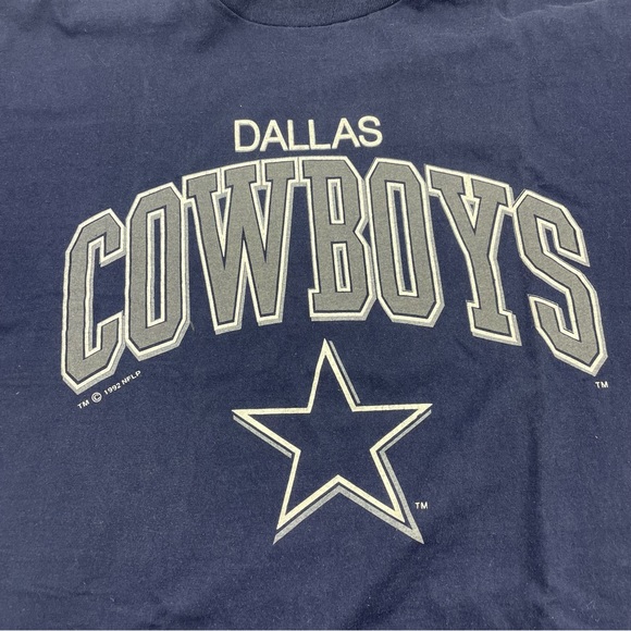 Vintage 1992 Dallas Cowboys T-Shirt Size XL Single Stitch NFL Football - Picture 2 of 9